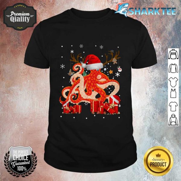 Octopus Funny Santa Reindeer Shirt