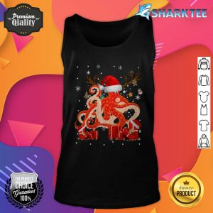 Octopus Funny Santa Reindeer Tank-top