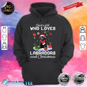 Christmas Girl Black Labrador Pup Classic hoodie