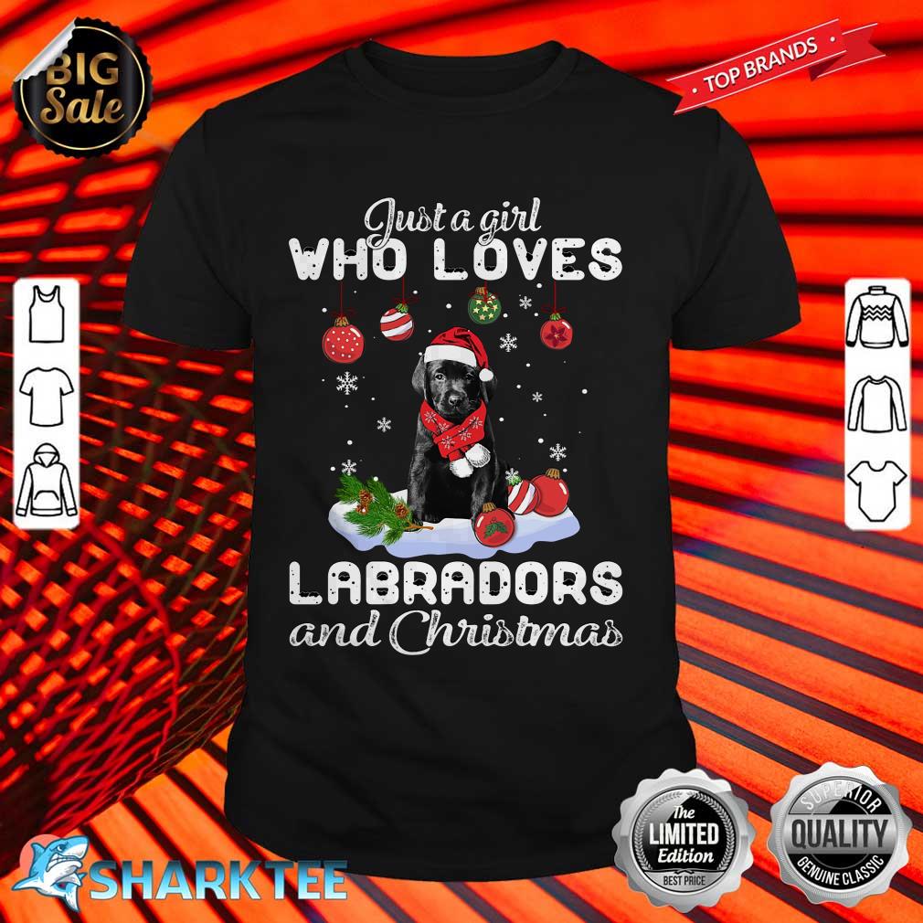 Christmas Girl Black Labrador Pup Classic Shirt