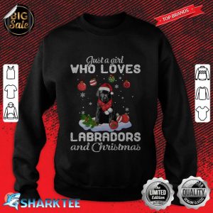 Christmas Girl Black Labrador Pup Classic sweatshirt