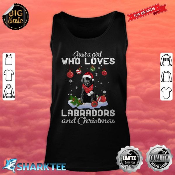 Christmas Girl Black Labrador Pup Classic tank-top