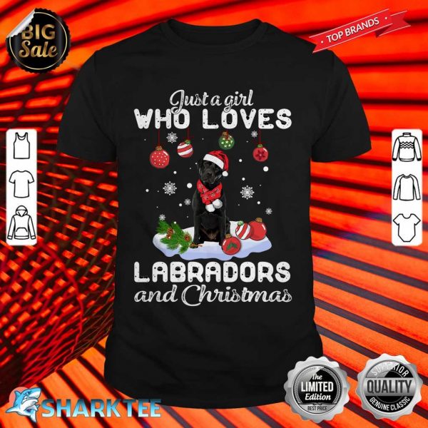 Christmas Girl Black Labrador Shirt
