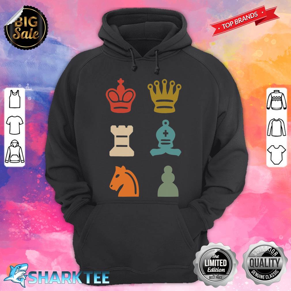 Retro Chess Pieces Checkmate King Queen hoodie