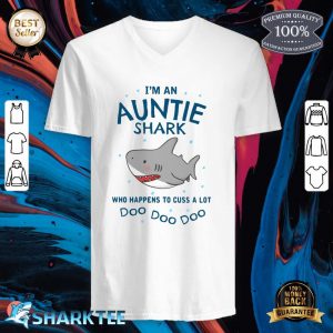 I'm An Autie Shark Who Happens To Cuss A Lot v-neck
