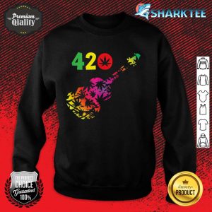 420 Acoustic Guitar Pot Leaf Pattern Mar Classic Sweatshirt