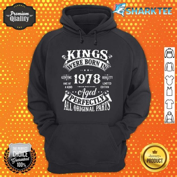44th Birthday Gift Vintage Kings Born In 1978 44 Years Old hoodie