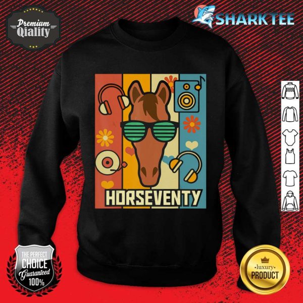 70s Outfits Seventies 70's Party Horseventy Classic Sweatshirt