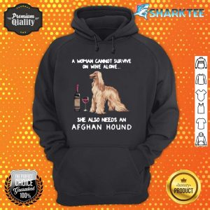Afghan Hound and Wine Funny Dog Fitted Hoodie