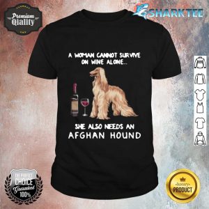 Afghan Hound and Wine Funny Dog Fitted Shirt