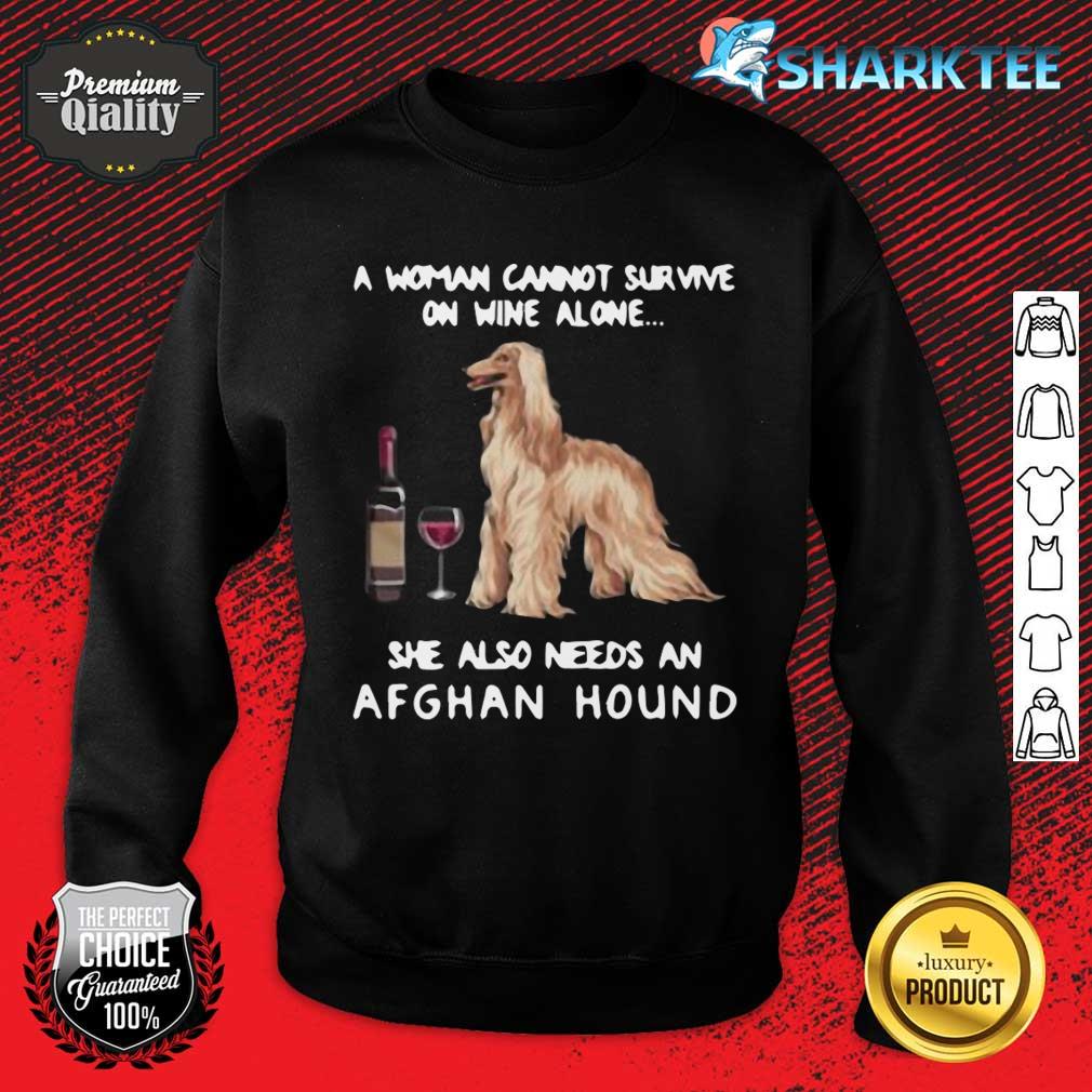Afghan Hound and Wine Funny Dog Fitted Shirt - Shark Tee