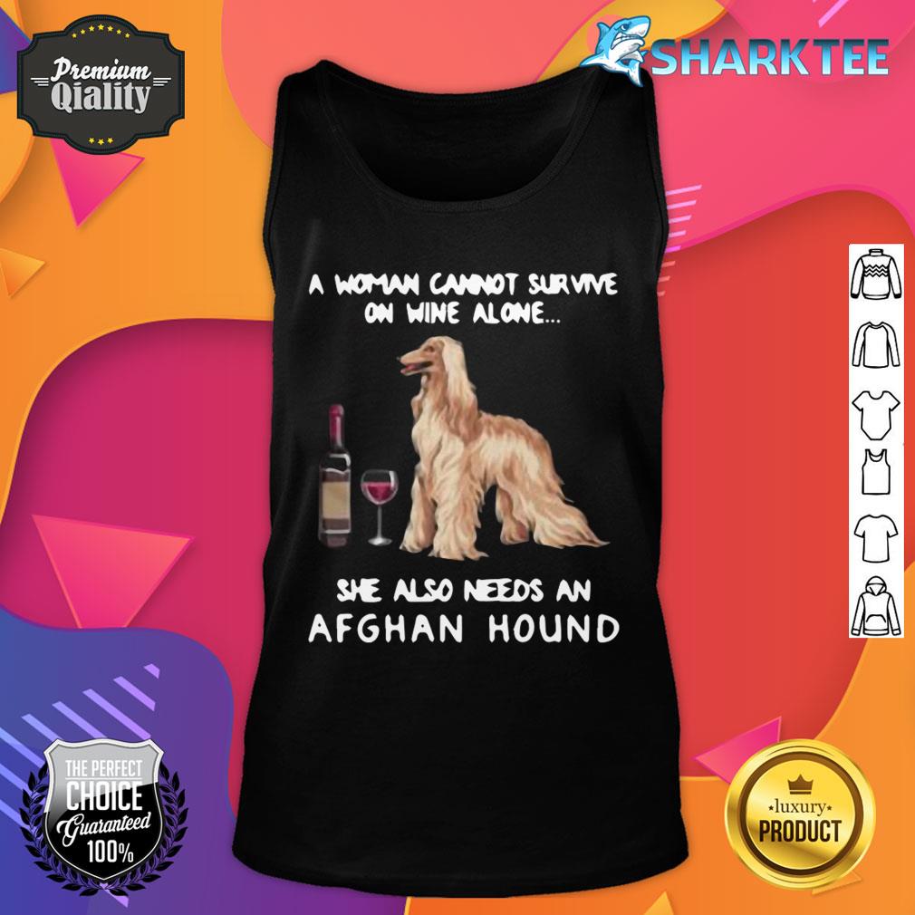 Afghan Hound and Wine Funny Dog Fitted Tank Top