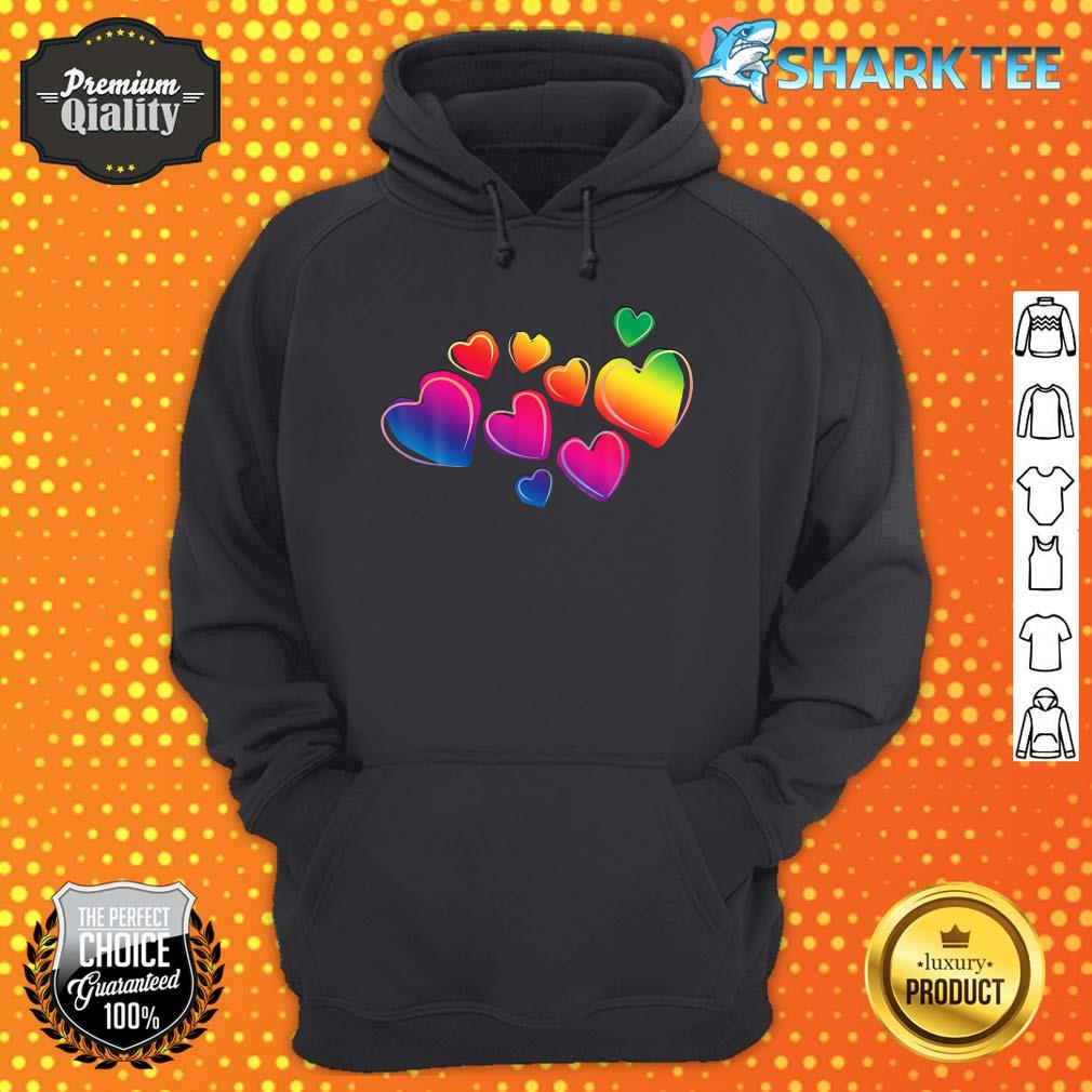 Beautiful Pride Floating Rainbow Hearts LGBTQ Classic Hoodie