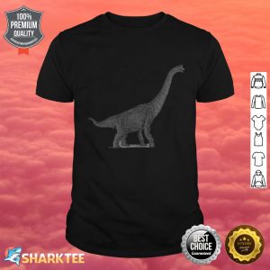 Black Brontosaurus Art Sketch Dinosaur Jurassic Period Classic Shirt