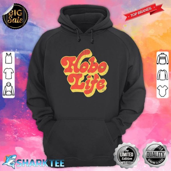 Hobo Life Faded Thrift Style Retro Design Hoodie