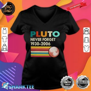Never Forget Pluto Retro Style Funny Space Science Classic V-neck