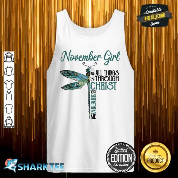 November girl Jesus Dragonfly Christ Apparel Tank top