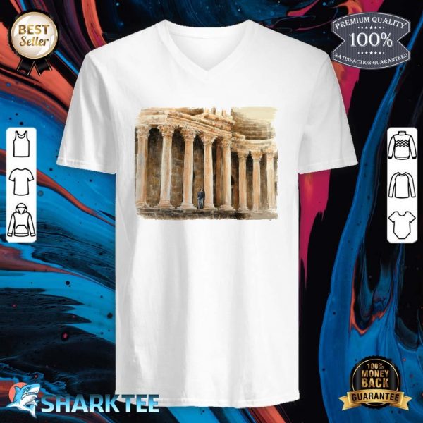 Old Roman Coliseum Ruins of Bosra Posters And Gifts Classic V-neck
