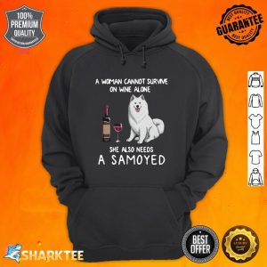 Samoyed and Wine Funny Dog Fitted Hoodie