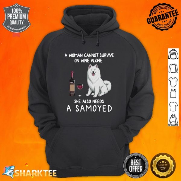 Samoyed and Wine Funny Dog Fitted Hoodie