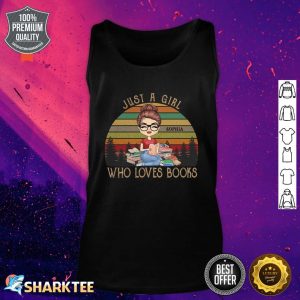 A Girl Who Loves Books Retro Sun Reading Reading Gift Personalized Custom Tank Top