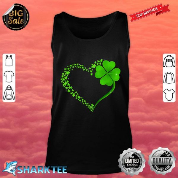 Autism Puzzle Pieces Shamrock Heart St Patrick's Day Gifts Long Sleeve Tank Top
