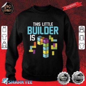 Cute 7th Birthday Gift 7 Years Old Block Building Boys Girls Sweatshirt