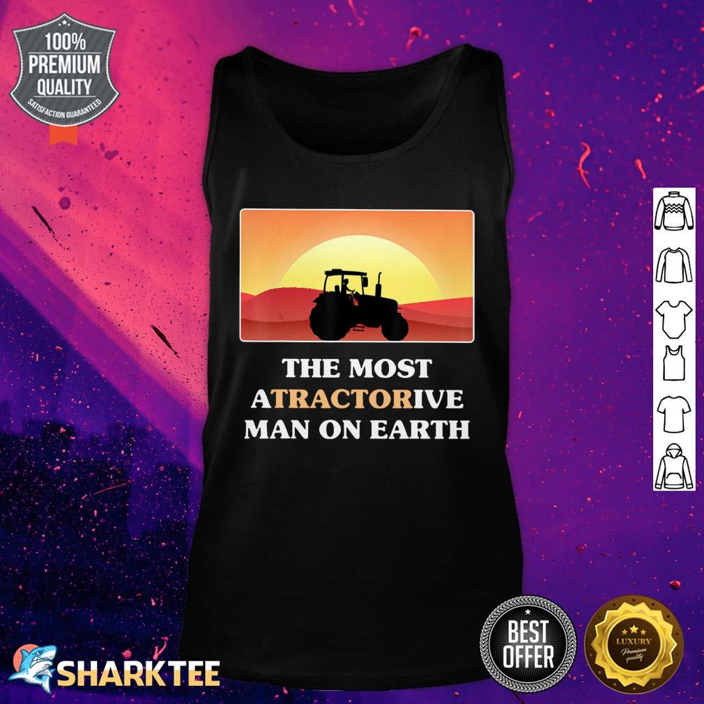 Funny Farmer Farming Farm Tractor Man Of Earth Tank Top