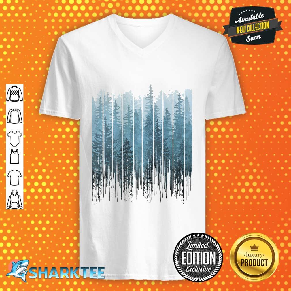 Grunge Dripping Turquoise Misty Forest Classic V-neck
