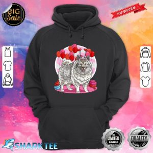 Keeshond Heart Valentine Day Decor Gift Classic Hoodie
