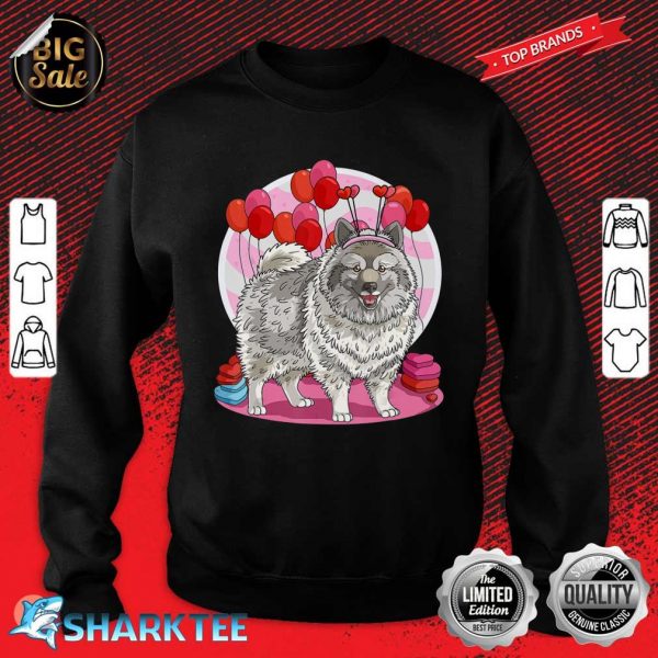 Keeshond Heart Valentine Day Decor Gift Classic Sweatshirt