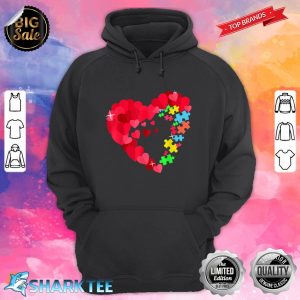 Love Ribbon Heart Puzzle Autism Awareness Special Education Hoodie