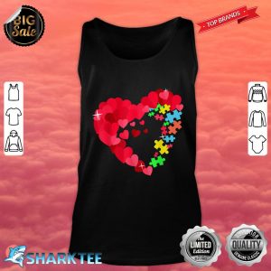 Love Ribbon Heart Puzzle Autism Awareness Special Education Tank Top