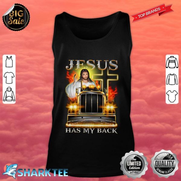 Love Trucker Jesus Has My Back Tank Top