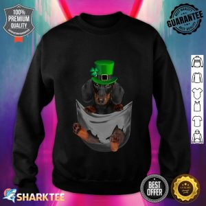 Lucky Pocket Black Dachshund Dog Sweatshirt