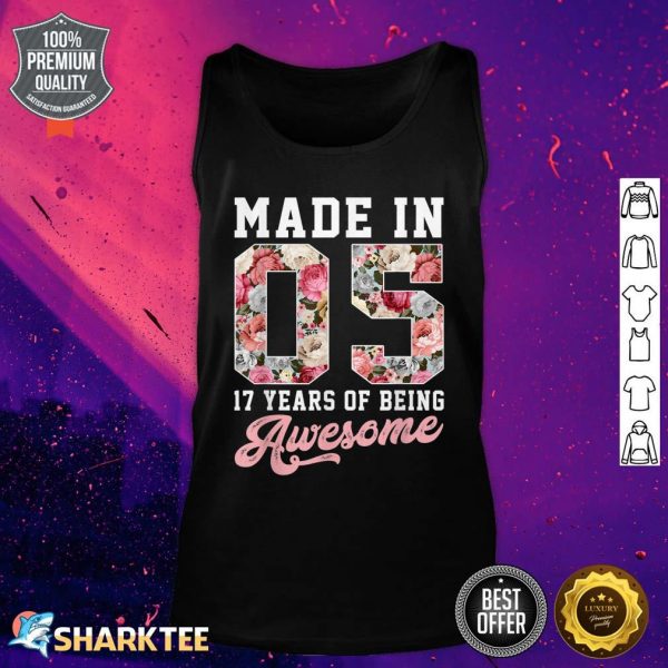 17 Year Old Girls Teens Gift For 17th Birthday Born In 2005 Tank top
