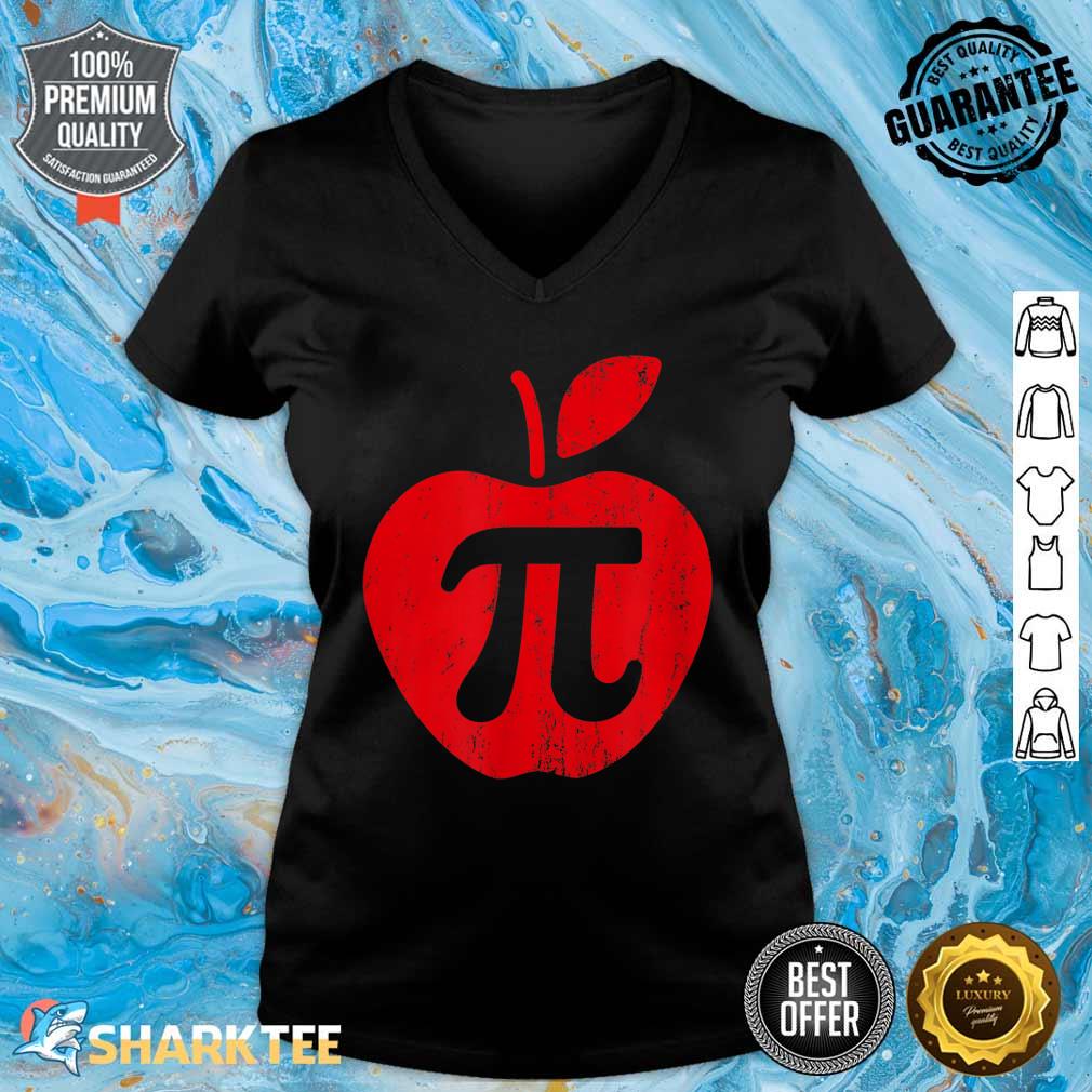 Apple Pi Day Funny Math Nerd Pie Teacher 3.14 V-neck
