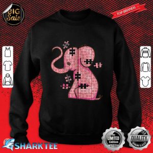 Autism Awareness Puzzle Elephant Design - Perfect 2018 Gift Zip Sweatshirt