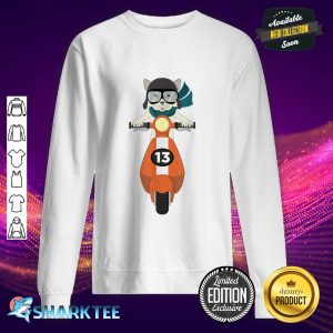 Cool Cat on Moped Scooter Sweatshirt