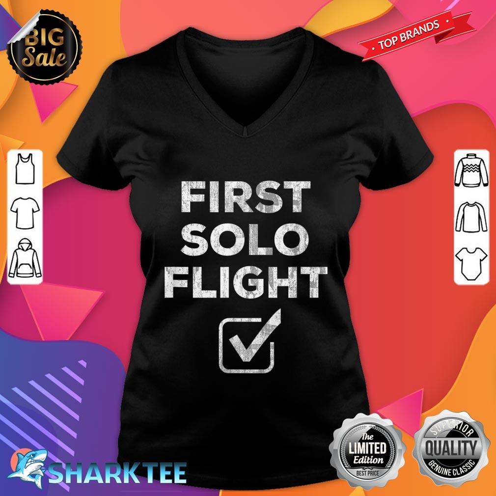 First Solo Flight Funny New Pilot V-neck