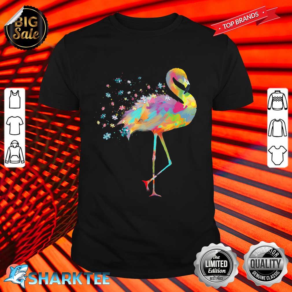 Flamingo Puzzle Pieces Autism Awareness Gifts Shirt