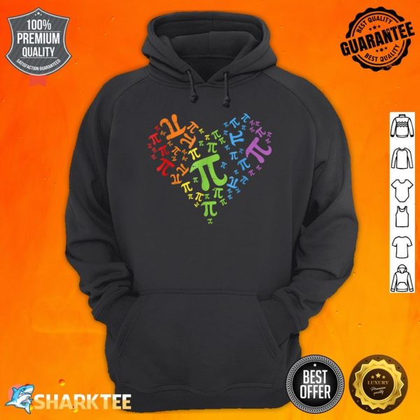 Heart Pi Day Funny Graphic Math Teacher Hoodie