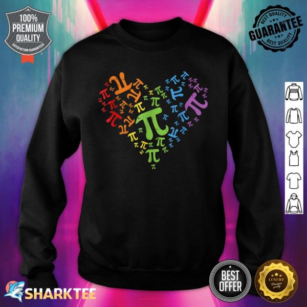 Heart Pi Day Funny Graphic Math Teacher Sweatshirt