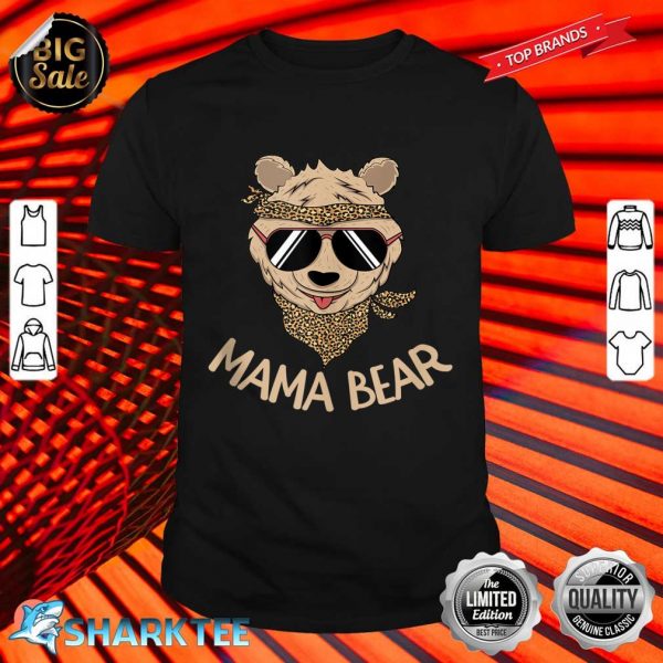 Mama Bear Mothers Day Mommy Infant Cub Leopard Bandana Mom Shirt
