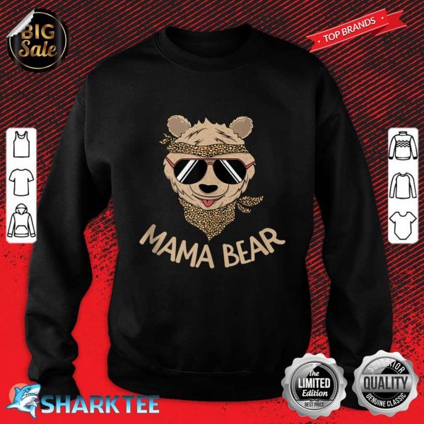 Mama Bear Mothers Day Mommy Infant Cub Leopard Bandana Mom Sweatshirt