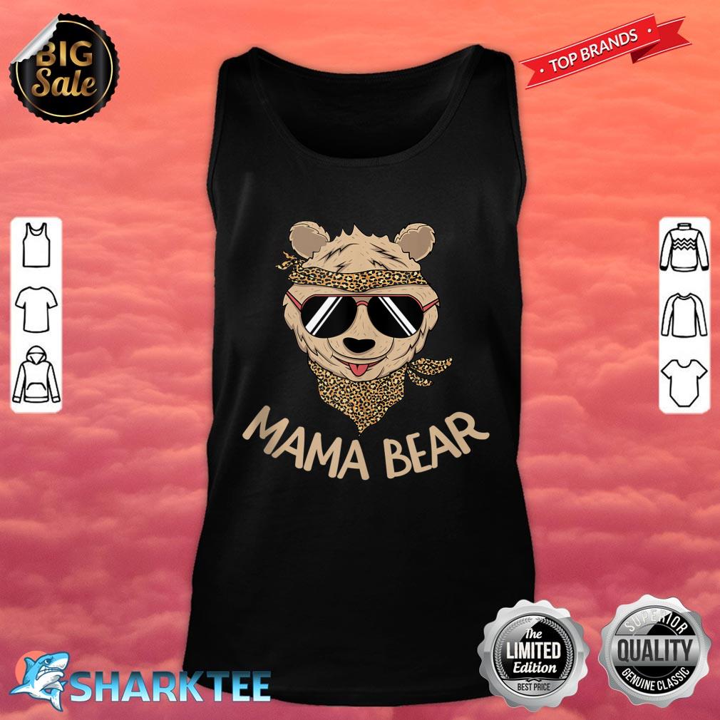 Mama Bear Mothers Day Mommy Infant Cub Leopard Bandana Mom Tank Top