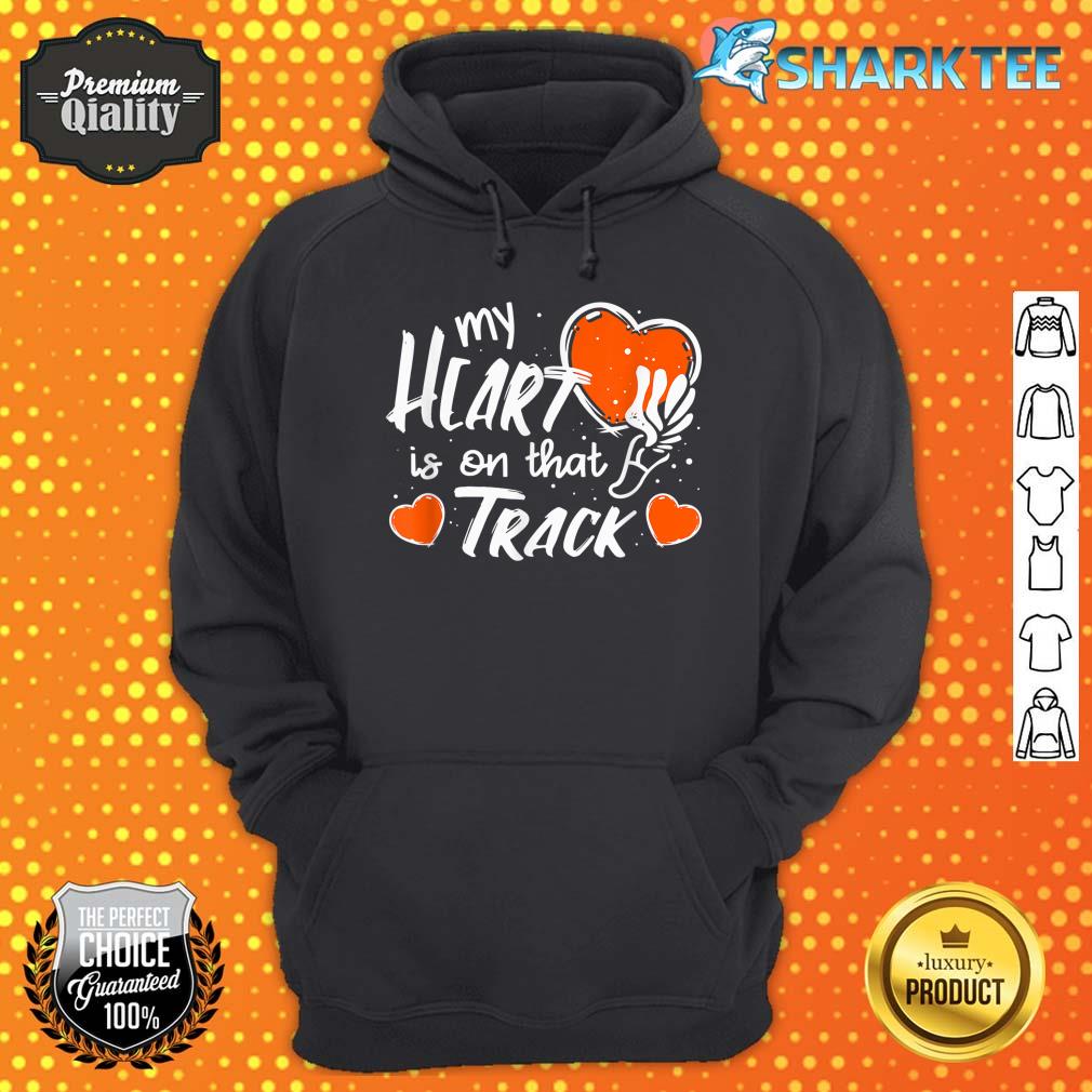 My Heart Is On That Track And Field Mom Hoodie