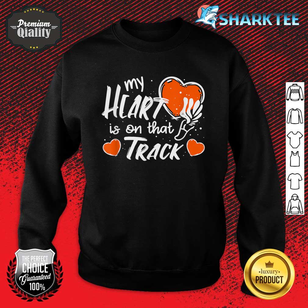 My Heart Is On That Track And Field Mom Sweatshirt