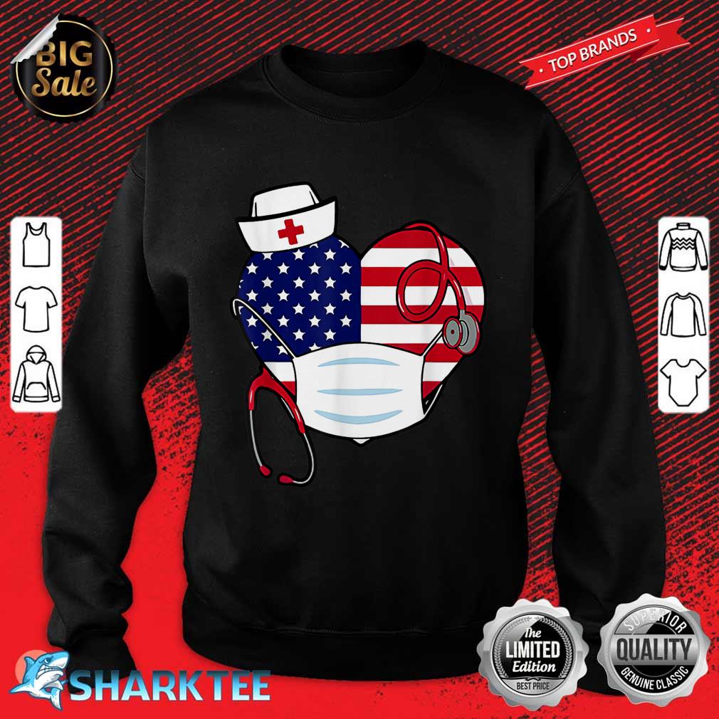 Nurse America Heart 4th Of July Of Nurse Fun Sweatshirt