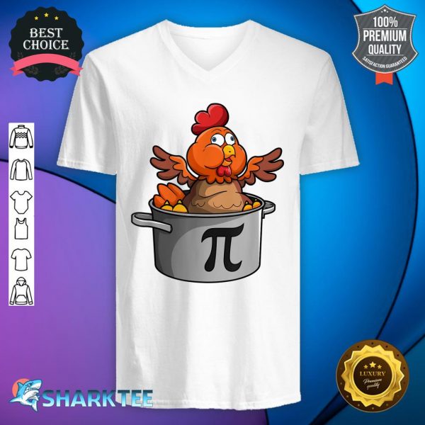 Pi Day Kids Chicken Pot Pi 3.14 Pie Math V-neck